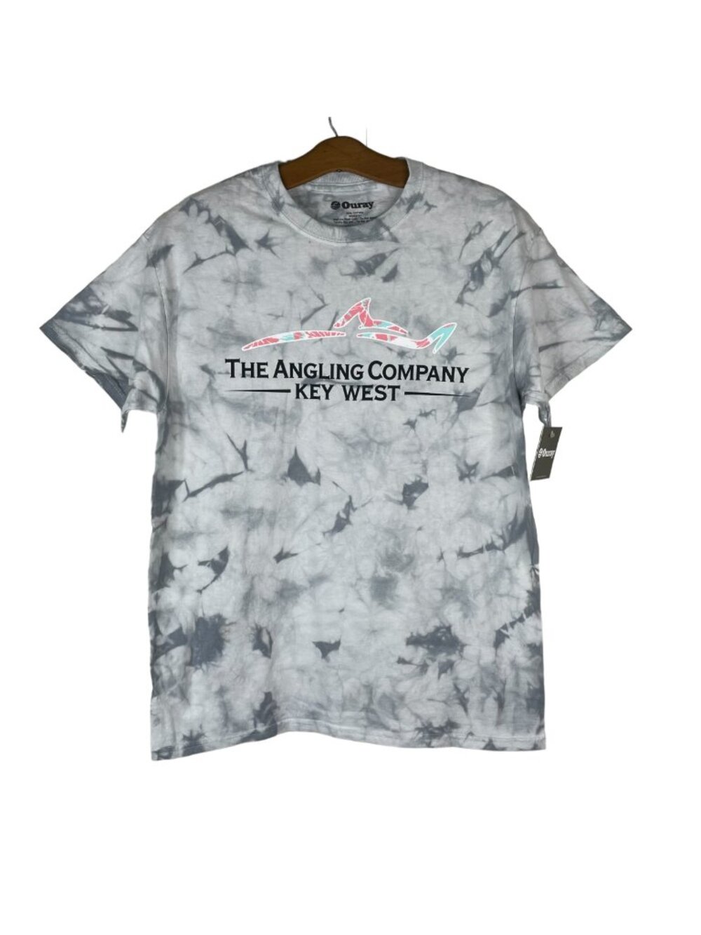 The Angling Company Tshirt Medium Ouray Crystal Wash Short Sleeve Silver NEW